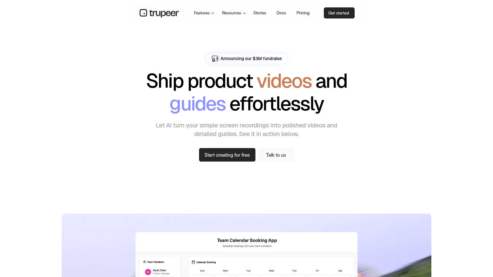 Trupeer application interface and features
