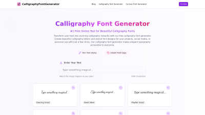 Calligraphy Font Generator - AI tool for Blogging & Publishing