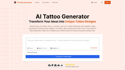 AI Tattoo Generator - AI tool for Content Creation