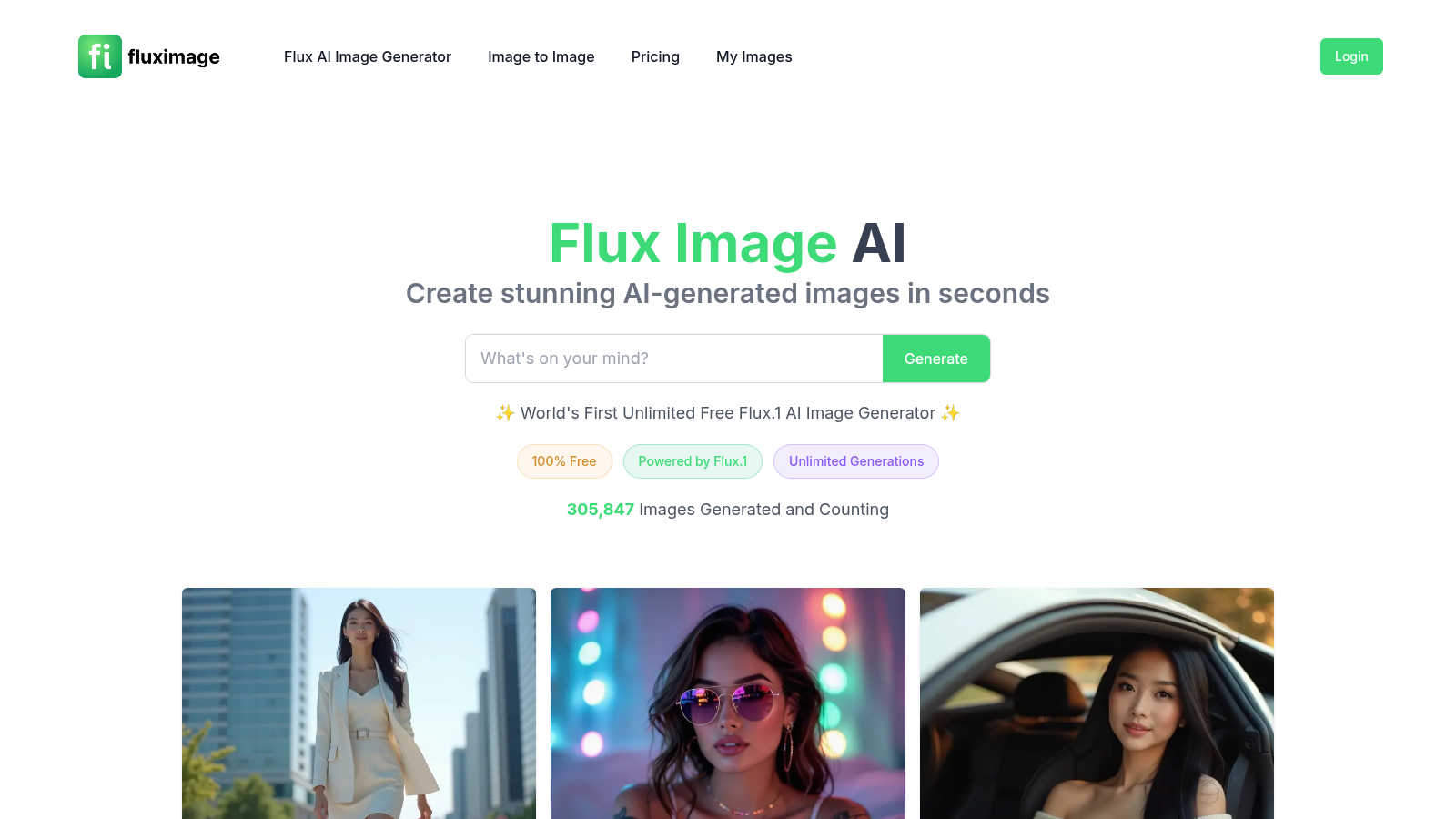 Flux Image AI application interface and features