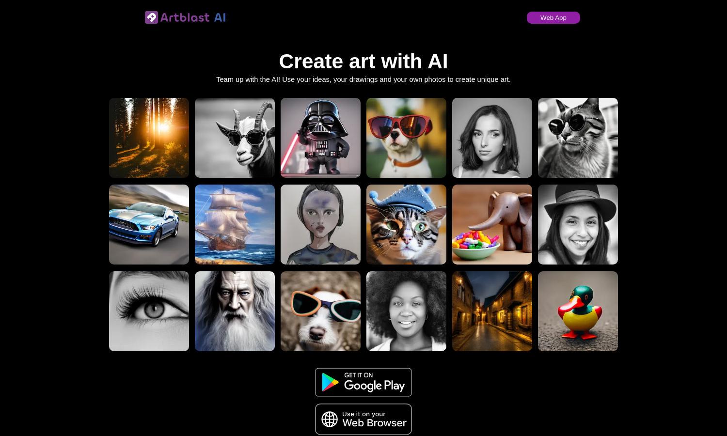 ArtBlast AI Website