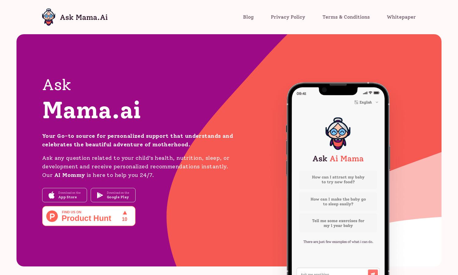 Ask Mama.ai Website