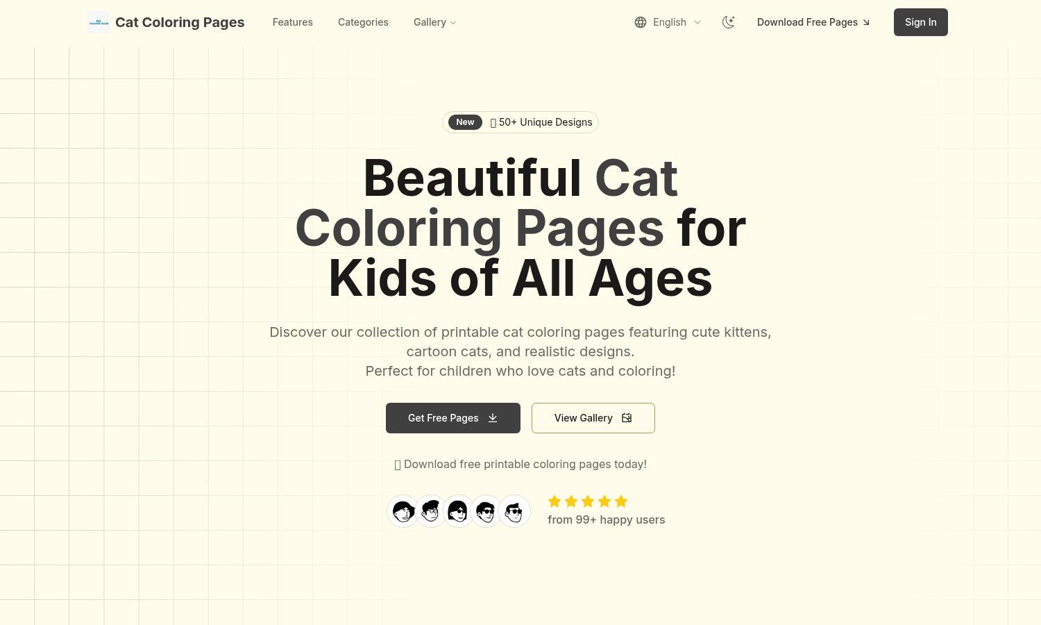 Cat Coloring Pages AI Website
