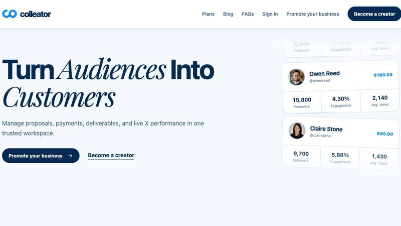 Colleator application interface and features