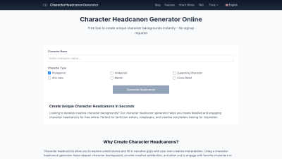 Character Headcanon Generator - AI tool for Education & Learning