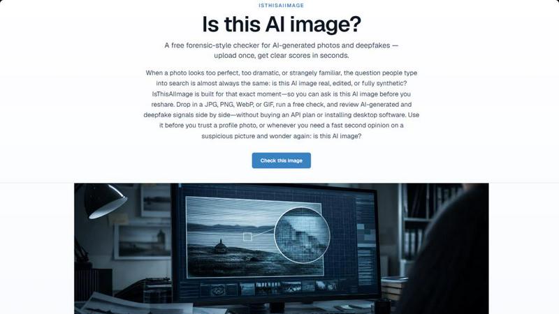 IsThisAIImage application interface and features