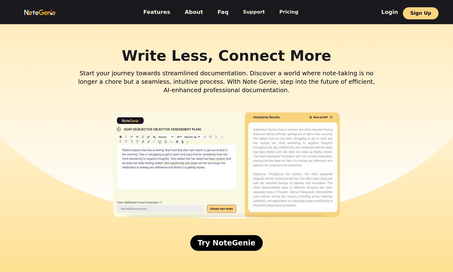 NoteGenie Website