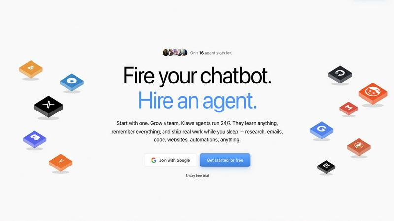 Klaws application interface and features